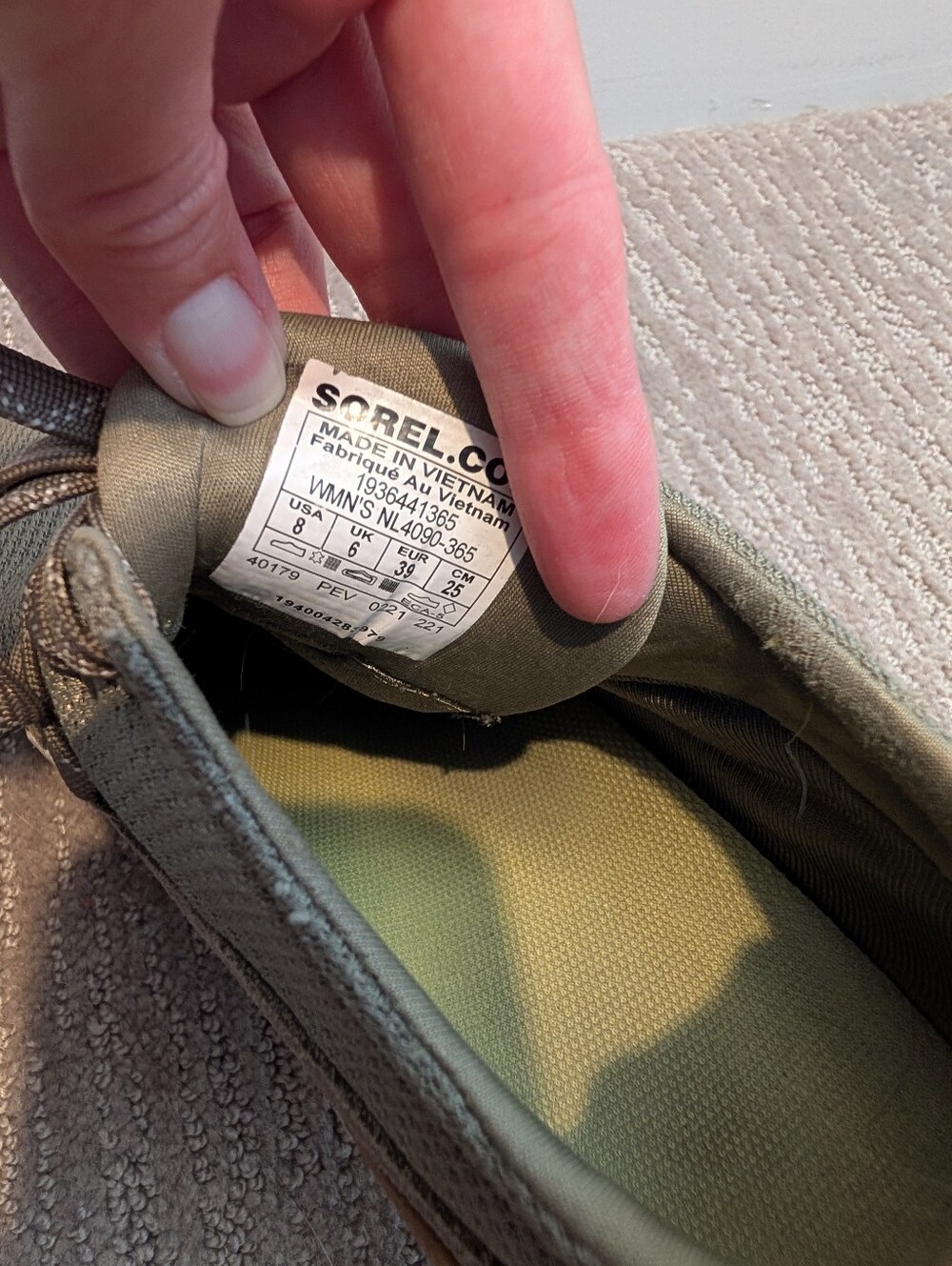 Sorel Out N About Plus Olive Sneakers - Picture 9 of 9